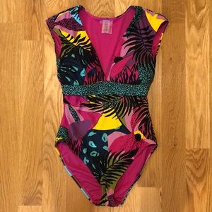 Multicolor one piece bathing suit by Bleu/Rob Beattie.